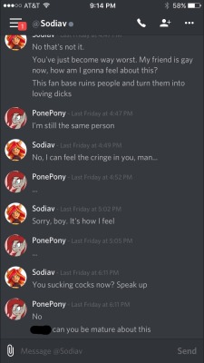 ponepony:I’ve known Sodiav for about a year now and from what started as a close friendship, turned to nothing but lying, deceiving and manipulation. I met Sodiav sometime in January of last year. He was a growing artist with tons of potential. I offered