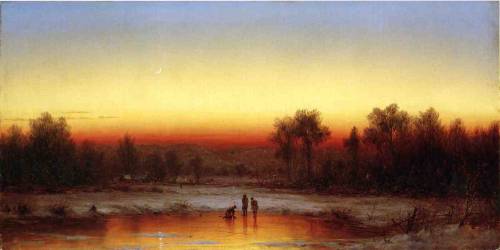 Sanford Robinson Gifford (1823 - 1880) - A Winter Twilight. 1862. Oil on canvas.Click to enlarge.