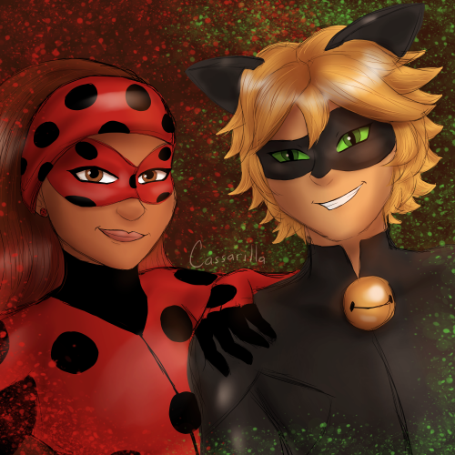 Some Scarabella because I love her feat. Carapace and Chat Noir. (A couple of these are from a futur