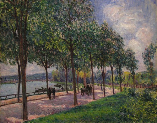 artist-sisley: Alley of Chestnut Trees, Alfred SisleyMedium: oil,canvas