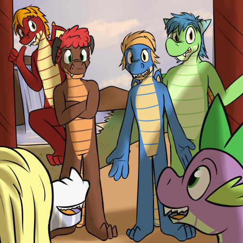 Spike’s Quest - Chapter 6: [158]  “I think so!”  Spike heard a voice come around the corner, “Dude, why didn’t you say so?"  It was Sharp, the rest of the gang followed.                "Did you guys