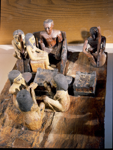 Wooden model of a group of musicians. Middle Kingdom, 11th-12th Dynasty, ca. 2050-1800 BC. Egyptian 