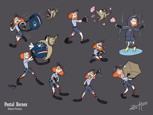 Some model sheets &amp; keyframes for a concept I did a few years ago called &ldquo;Postal H