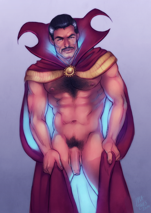 liisa-likes-smut:  stephen strange for anon. i haven’t paid too much attention what the good doc is doing these days but i sure do hope he has upgraded to a self illuminating cape. 