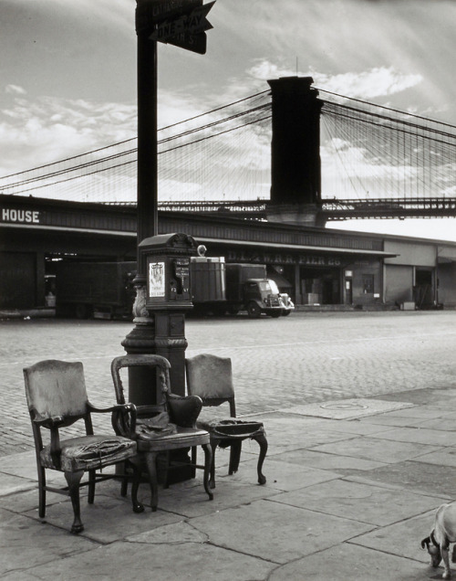 joeinct:Abandoned Chairs, Brooklyn Bridge, Photo by Godfrey Frankel, 1947