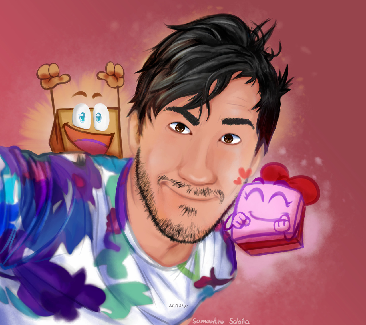 samanthasabila:  Wefie of @markiplier &amp; his tiny buds! :D  This is wholesome