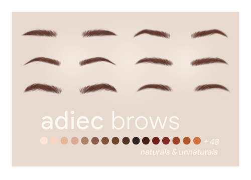 adiec brows // recoloredsix fluffy brow stylez by @adiec​ recolored in a buttload of colors ok detai