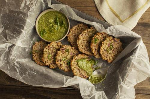 Brown Rice Patties with Pesto