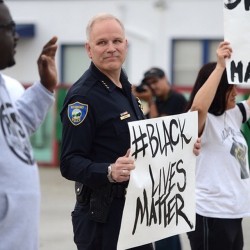 ablacknation:  lordnikonx:  dianeaudreyngako:  An unlikely protester has emerged in Bay Area cities such as Berkeley and Oakland. Unlike most of those who have taken to the streets to demonstrate against police brutality and killings of unarmed citizens,