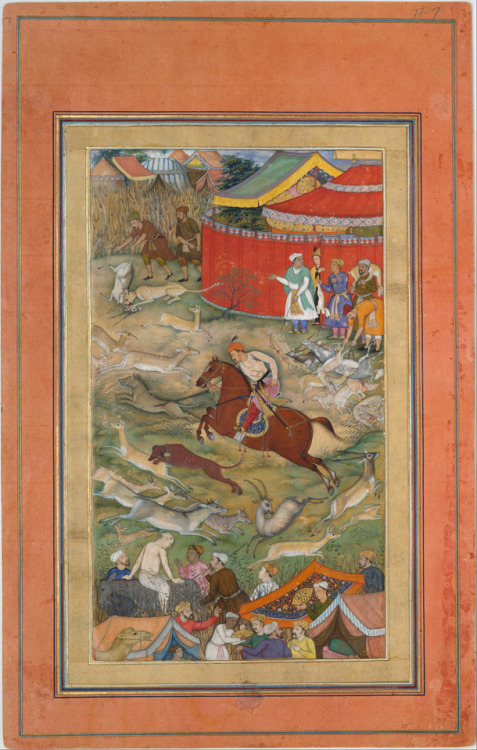 &ldquo;Hamid Bhakari Punished by Akbar&rdquo;, Folio from an Akbarnama by Manohar, Islamic A