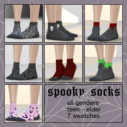 vampyre-sims: Spooky Sockssome cute socks for your spooky simsfor all gendersteen - elder7 swatchesD