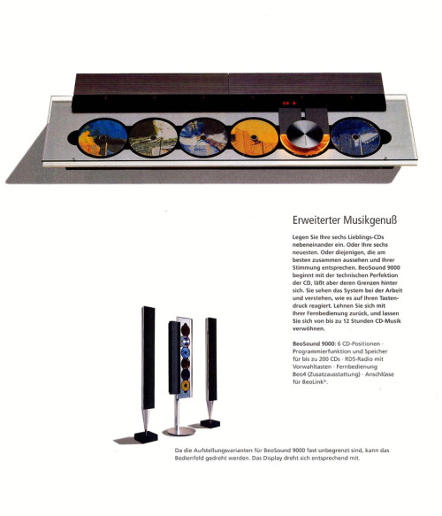 Bang & Olufsen, Programme brochure for Germany, 1997. BeoSound Ouverture, BeoSound 9000, BeoCent