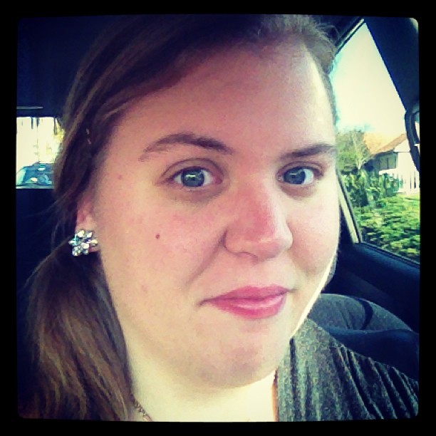 #selfiesunday #earrings #black #silver #new #sister #gift #blueeyes #blonde #tired