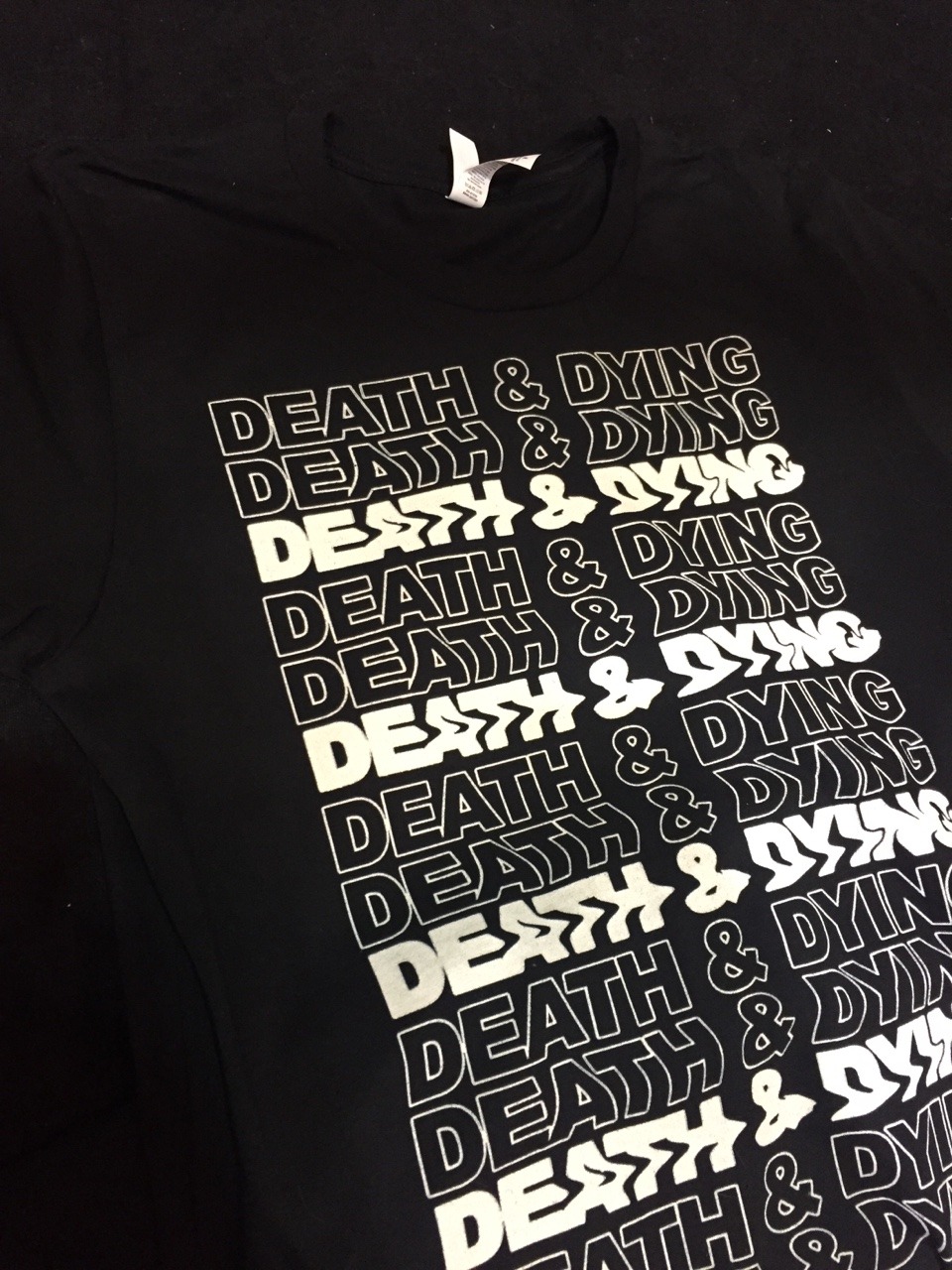 bleeply:death &amp; dying tee now comes in black! hope you guys like it ;^0