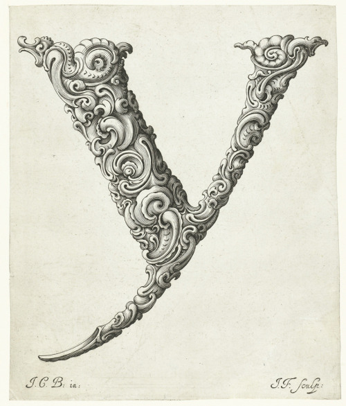 Jan Christian Bierpfaff, Alphabet of organic type from Libellus Novus Elementorum Latinorum, mid 17t
