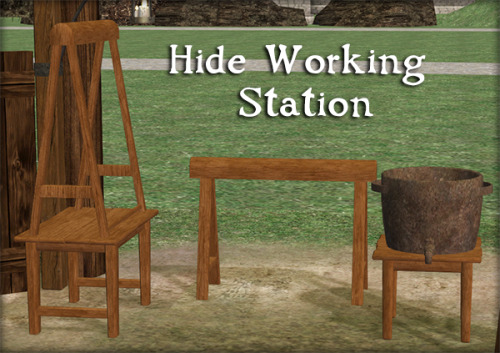 sunmoon-starfactory:Tannin’ Hides - Leather Tanning, Fur Curing & Parchment CraftingSims skilled