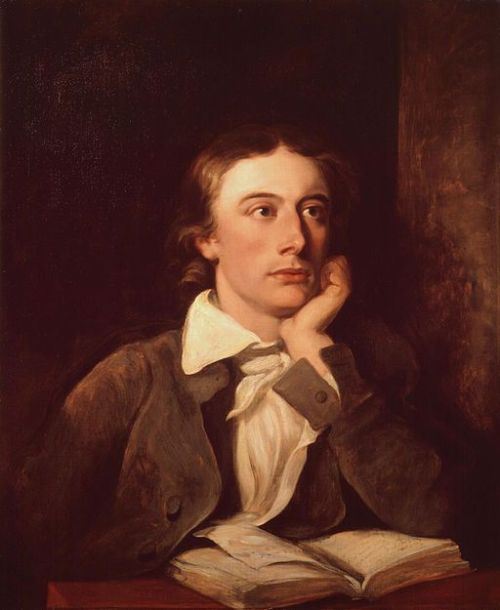 1. Letter from John Keats to his love, Fanny. 2. John Keats (1795-1821), painted by William Hilton.3