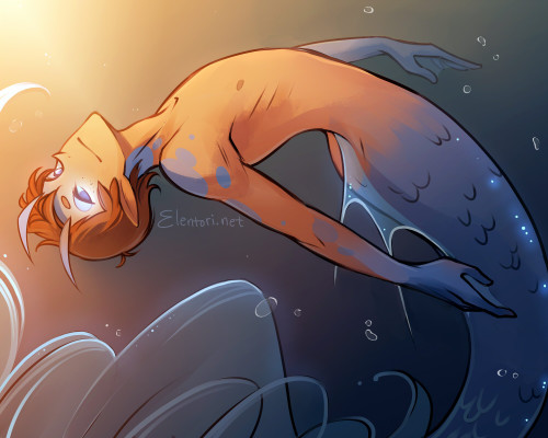 elentori-art:   Couldn’t resist drawing some merman lance after all the ocean world hype