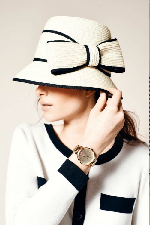 black, white, khaki, gold: timeless…kate spade