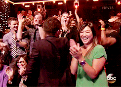 kurtsies:  Glee cast members supporting Amber Riley at Dancing with the Stars. 