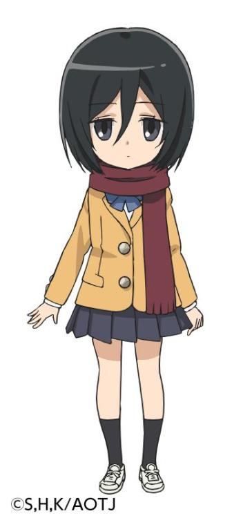 fuku-shuu:  New official character designs of Armin, Eren, and Mikasa for the upcoming Shingeki! Kyojin Chuugakkou (Attack on Titan: Junior High) anime! Series Premiere: October 2015 ETA: Added Jean, Connie, and Sasha! ETA: Added Annie, Bertholt,