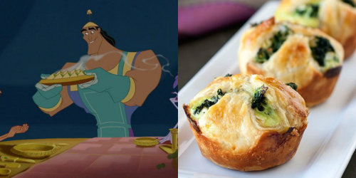 anya-thing:  When food from the cartoon Disney became a reality!1  Beignets   2   Ratatouille   3   The Cheese Soufflé  4   Mushu’s Breakfast   5   The Hi Dad Soup  6  Tony’s Spaghetti With Meatballs  7  The Magical Cookies  8  Kronk’s Spinach