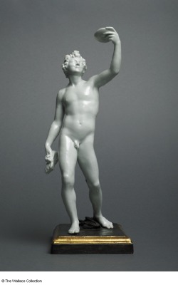 boysnmenart:  Massimiliano Soldani Benzi (1656 -  1740), from a model by, after Jacopo Sansovino	  Bacchus  Doccia,  Italy  c. 1750 - 1760,   Statuette  Porcelain                     