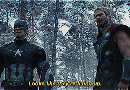 antthonystark: steve &amp; thor + finding time to exchange quips in literally