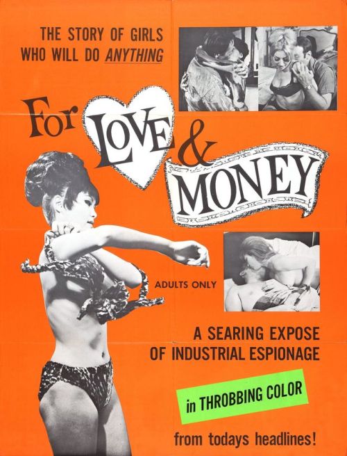 moviepostersinc: For Love and Money“In throbbing color!”