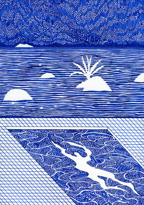 Night Swimmer21 x 29,7cm, Ink on paper, Kevin Lucbert, 2020.