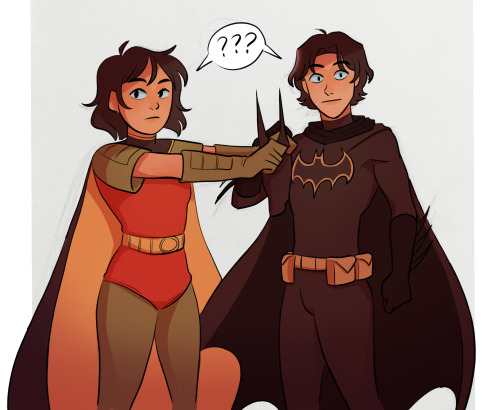 burquillos:someone requested batgirl tim but my mind kinda went all over the place Timmy and Cass tr