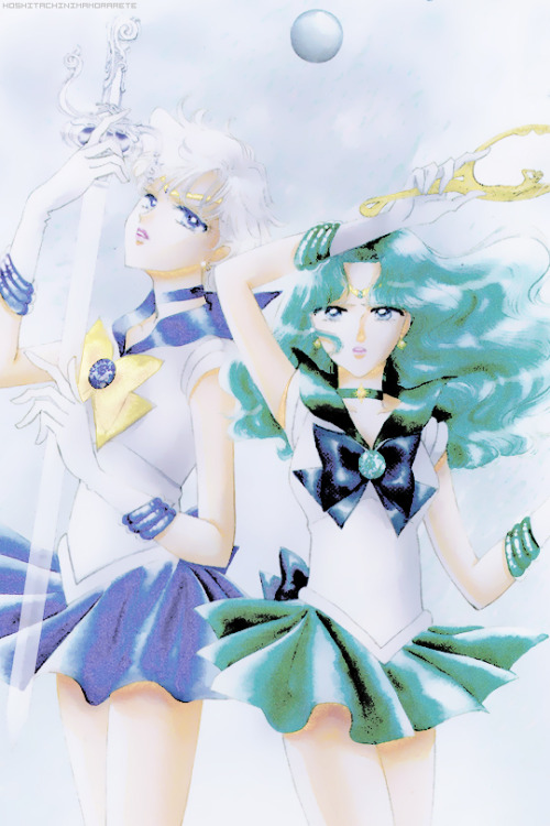 hoshitachinimamorarete:sailor uranus &amp; sailor neptune