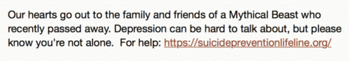 rhettandlink:
“www.suicidepreventionlifeline.org
”
Thank you Rhett and Link. We love you.