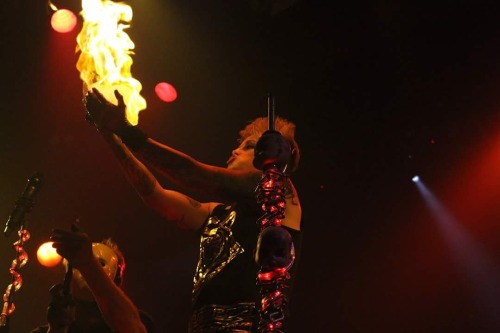 Let there be fire! Otep on stage in Poughkeepsie, NY on the Equal Rights Equal Lefts Tour.