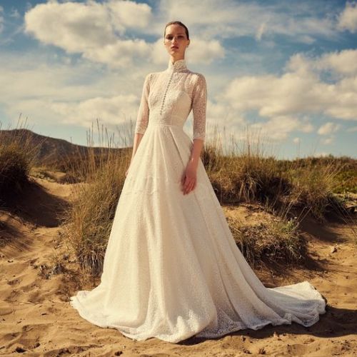 Dress of The Week | Costarellos This elegant princess wedding dress crafted in French tulle adorned 