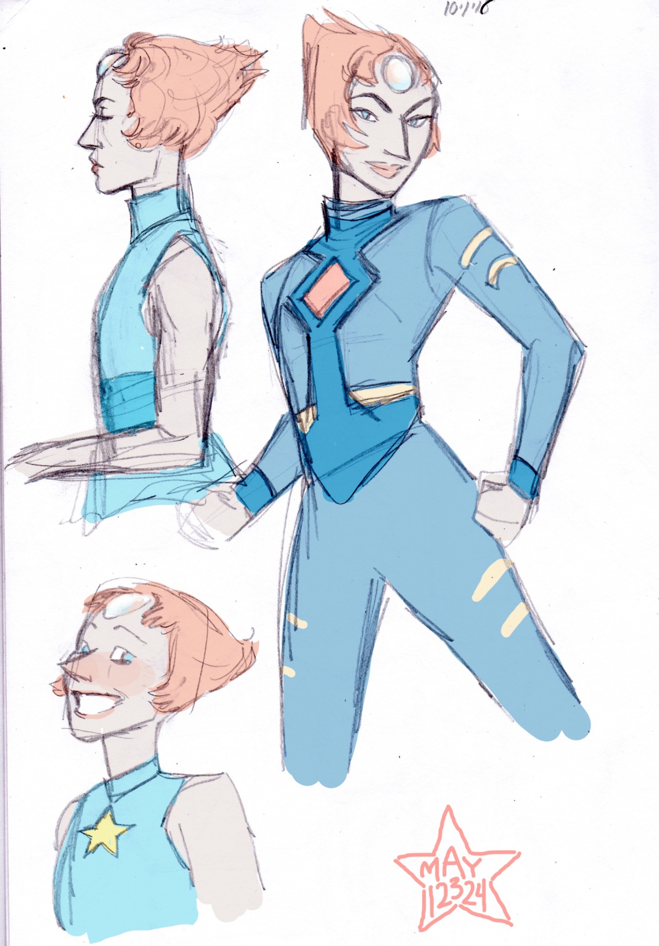 may12324:  Steven Universe sketches. The first picture is my interpretation of Blue