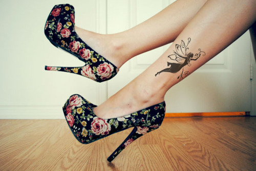fernweh — Tinkerbell tattoo and lovely heels. | via Tumblr...