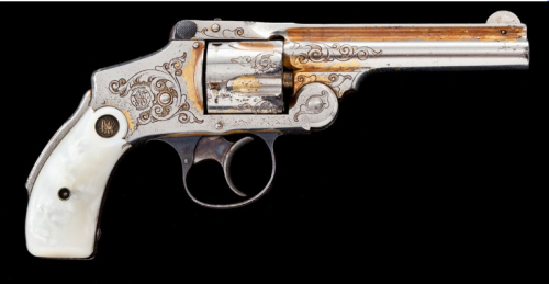 Oscar Young engraved Smith &amp; Wesson 4th Model Safety Hammerless, manufactured between 1898 - 190