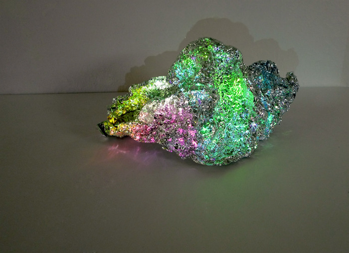 mainart:  Videoprojection on to Aluminium foil, 2013 Ibon Mainar