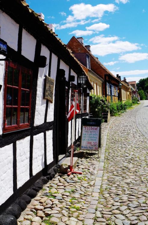 Old houses and cobbled streets in Ebeltoft / Denmark (by Andre Scharf).