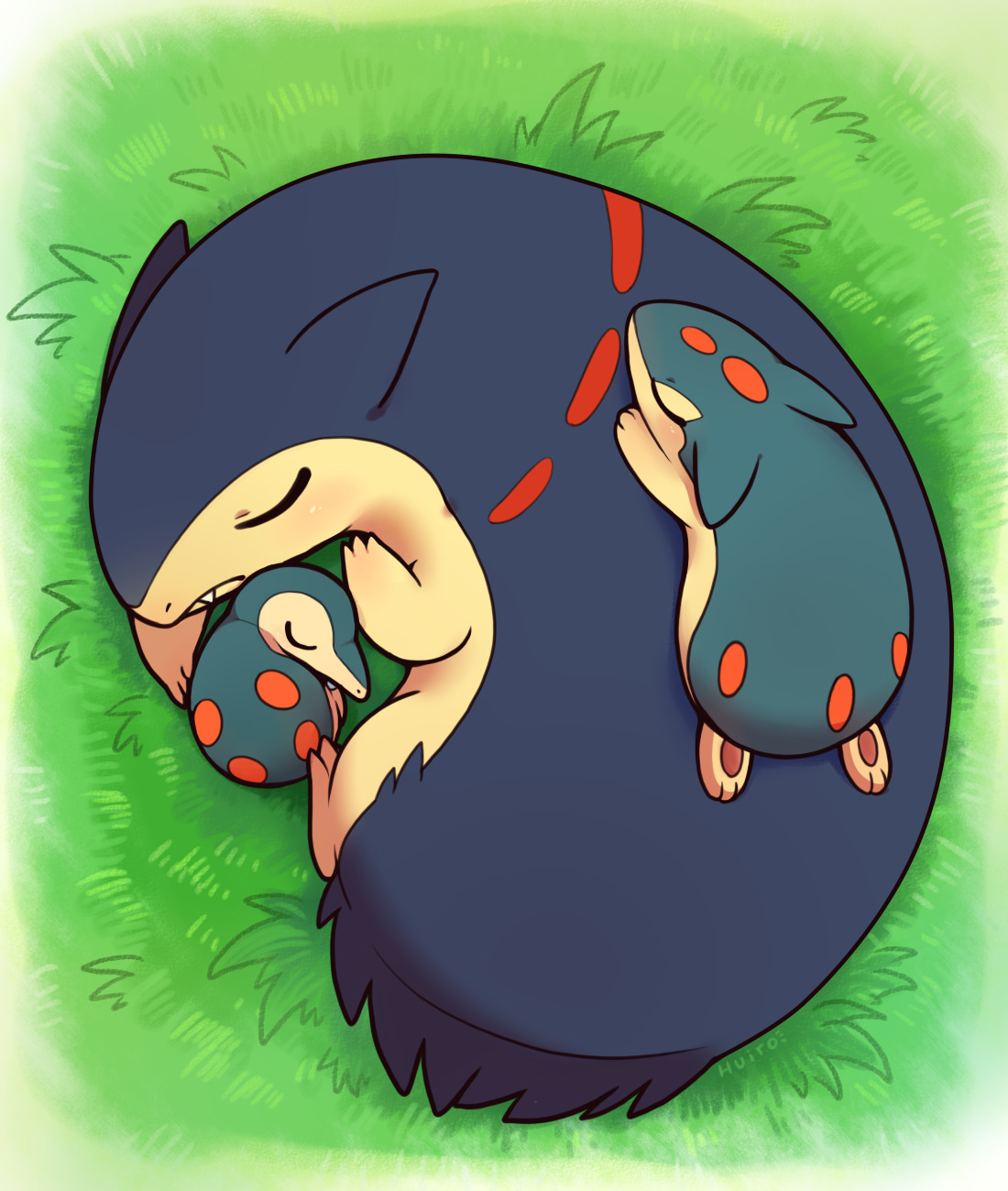 huiro:  Sleep time for the famliy of Cyndaquil   @moon-lily