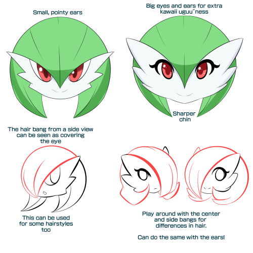 sliceofppai:  I decided to make a small guide about how I draw the gardevoirs for those who been asking me about it! This is not a detailed tutorial and is not a guide for anatomy either but hope some of the stuff here is useful for all interested in