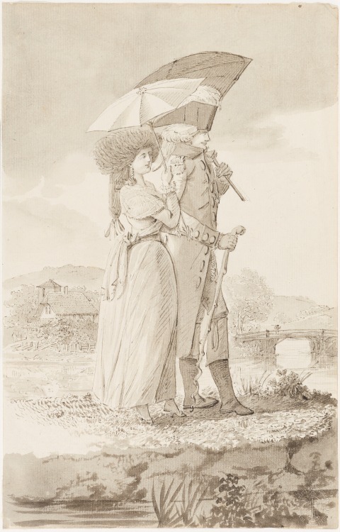 Berner officer with an actress of the theater group of Madame Coberwein by Johann Jakob Lutz, 1784