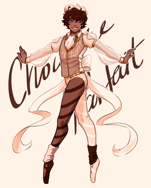 Chocolate Parfait as a person! Based off of an old design i did years ago. Old version under the cut