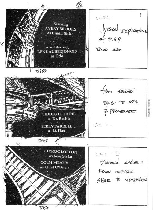 startrekstuff: Preliminary storyboard for the opening credits of DS9. source: The Making of Deep Spa