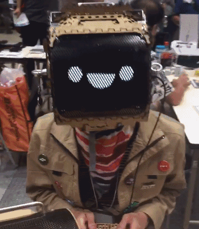 prostheticknowledge:  SmileMachine Mk 3 Project by @mocymo is a head mounted display that can presen