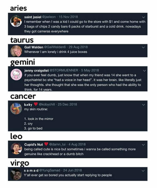 the signs + tweets