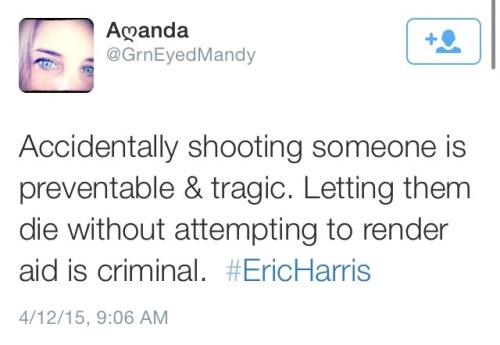 chokl8falls:  cleophatracominatya:  krxs10:  UNARMED BLACK MAN FATALLY SHOT BY VOLUNTEER COPEric Harris, who was unarmed, died an hour later after what Tulsa, Oklahoma police officials called a “mistake.” According to several news sources, On April