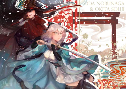 Together We Fight [full res. here]Okita and Nobunaga are my favorite two!! ≧(´▽｀)≦ 