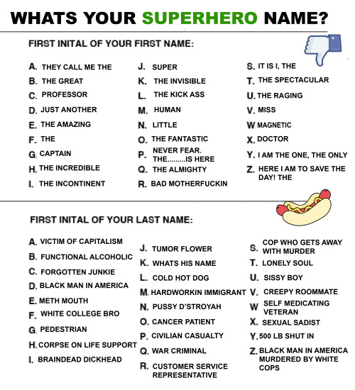 rave-boy: swanpert: harryfloorcorn: What’s your superhero name? H U MA N PEDESTRIAN SO WHAT TH